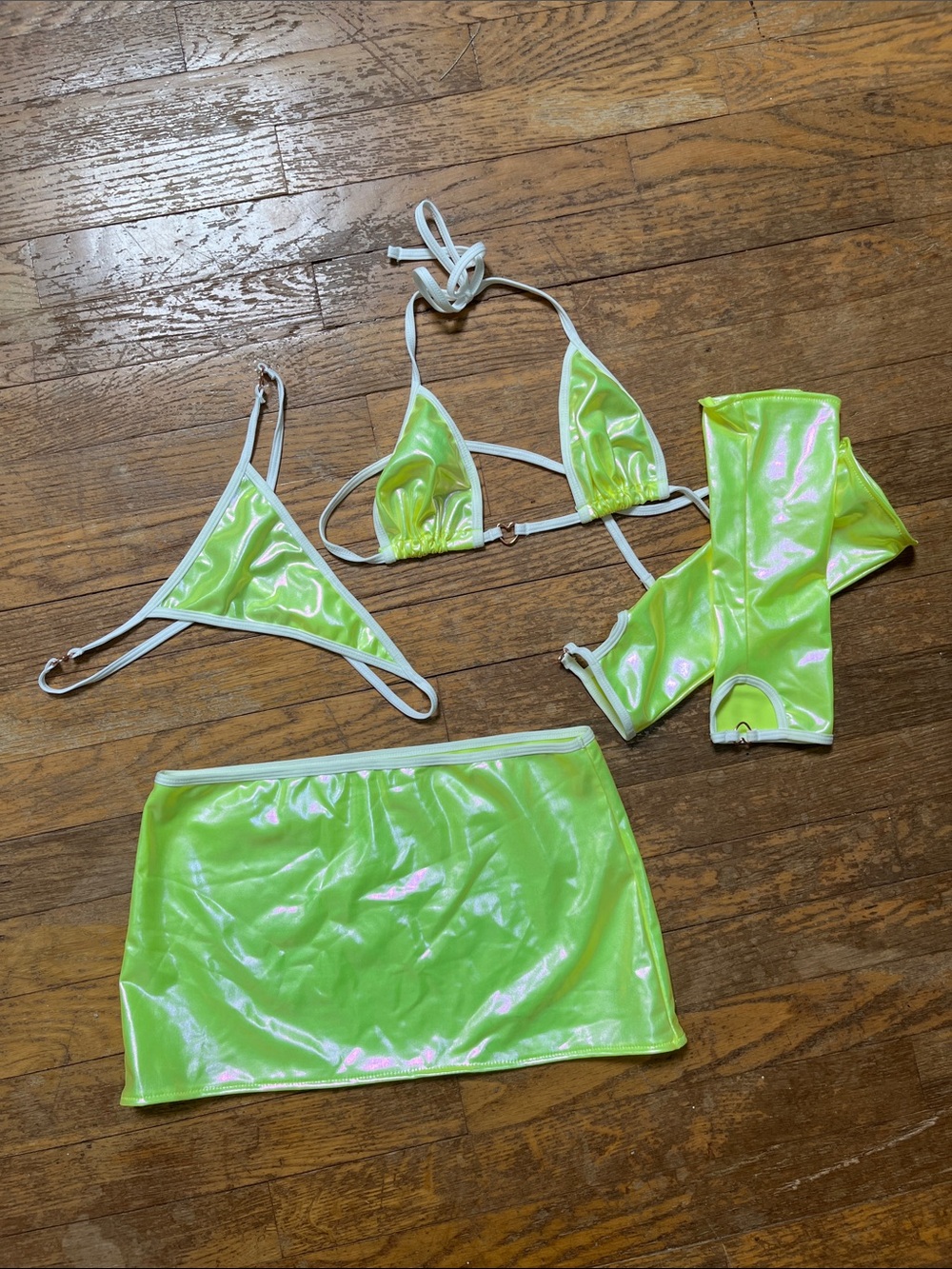 No Label Neon Yellow 5pc Rave/Dancewear S